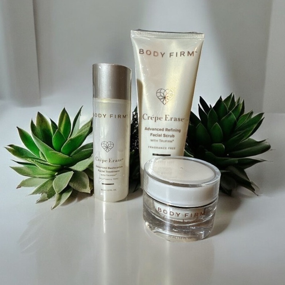 Crepe Erase Body Firm Bundle Advanced Facial Scrub, Facial Treatment,‎ Eye Cream